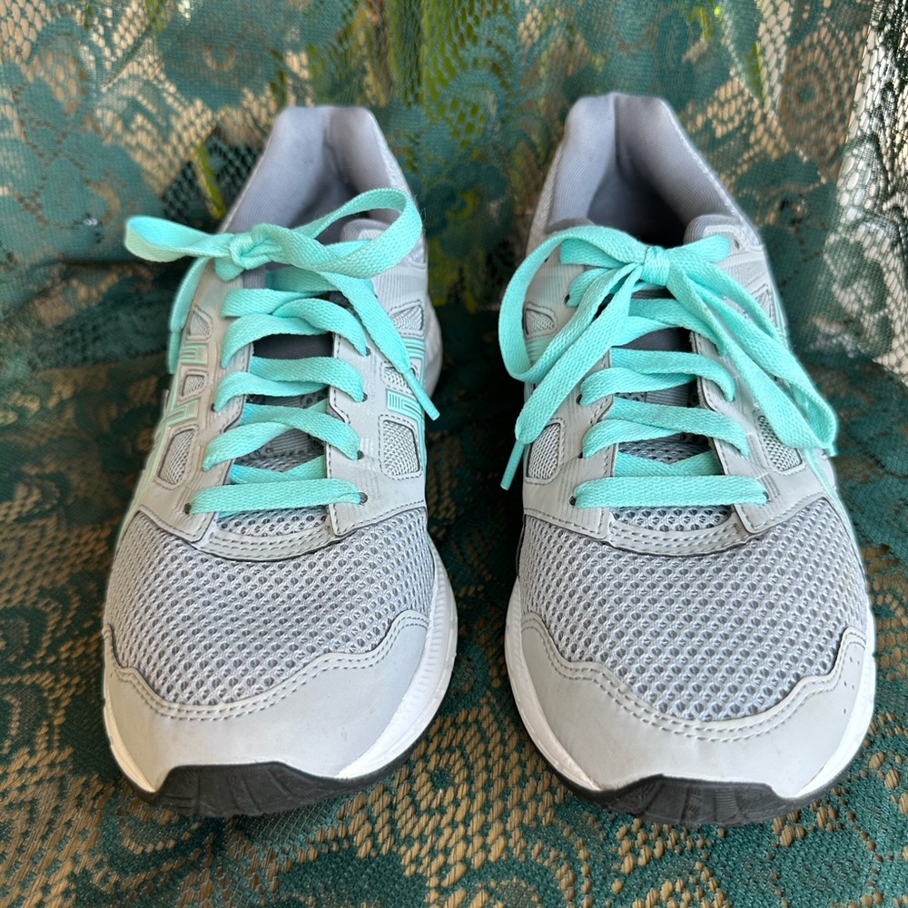 ASICS Women’s Everyday Comfort Amplifoam Shoes Size 10 Grey/Light Aqua Blue